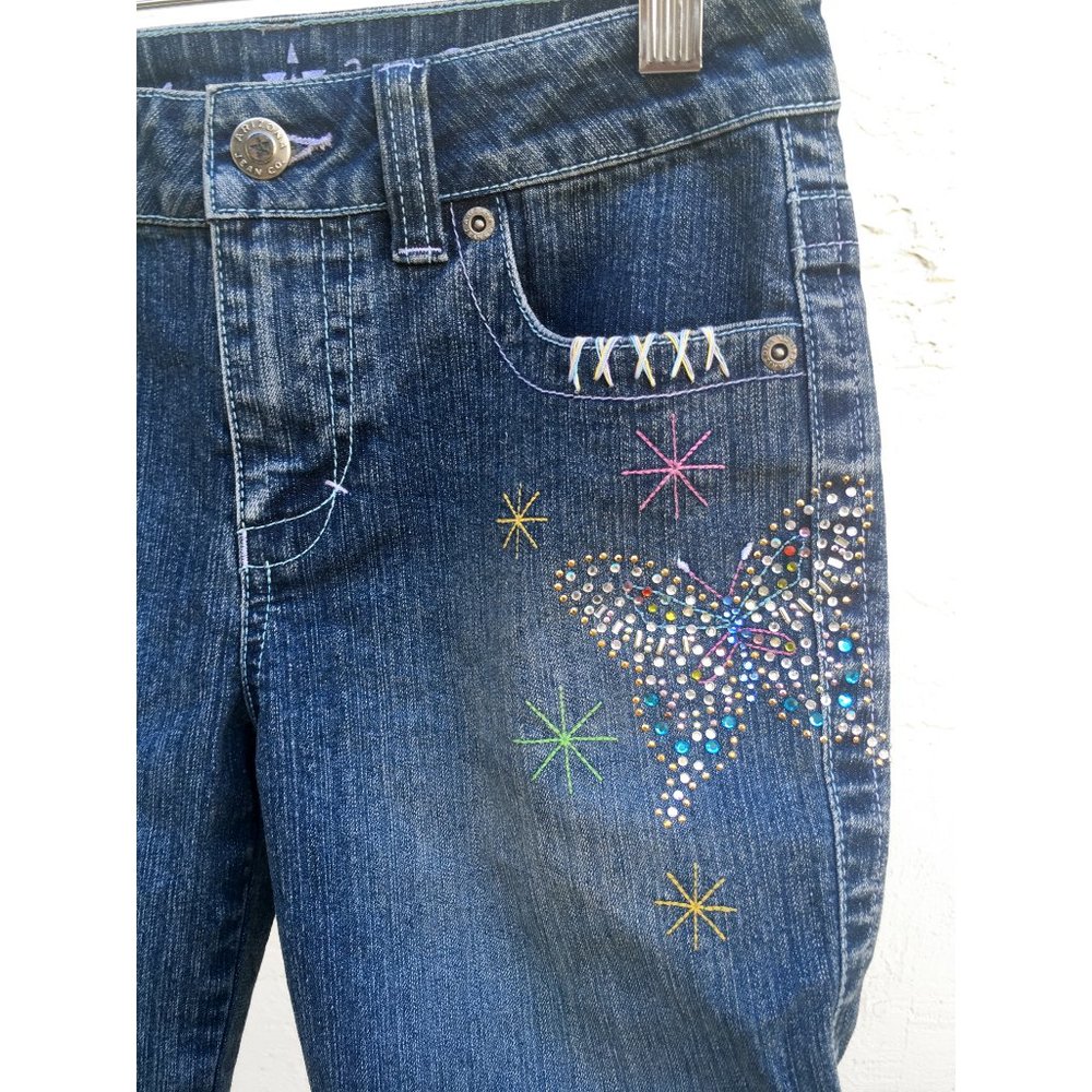 Denim Bermuda Shorts w Sparkly Butterfly (Girls 10)